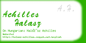 achilles halasz business card